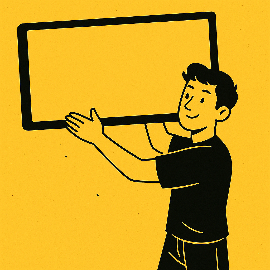 Display sendo instalado